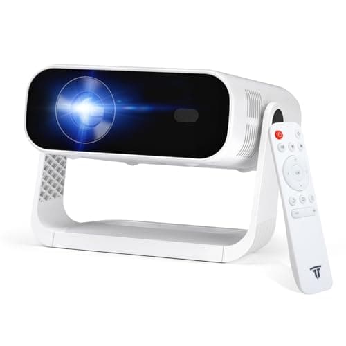 Wielio 2026 Smart Projector Android 14/TV with WiFi 6 and Bluetooth 5.0 Built in 1000+ Apps 210 ANSI Portable Bedroom Mini Movie Projector Auto Keystone & Zoom-black-and-white
