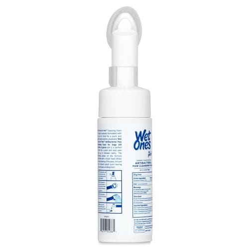 Wet Ones for Pets Antibacterial Dog Paw Cleaner with Built-in Scrubber Brush, Tropical Splash Scent - Foaming Cleanser for Dog Paws - Paw Washer & Grooming Care, 5 Ounce — view 7