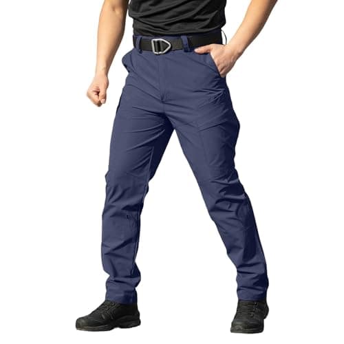 Cargo Pants for Men Work Construction Tactical Pants Lightweight Ripstop Military Pant with Pockets Outdoor Hiking Blue — view 3