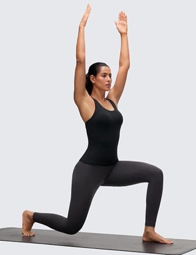 CRZ YOGA Butterluxe Racerback Tank Tops Black Large — view 3
