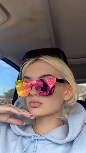 FEISEDY Womens Men Sunglasses Trendy Mirrored Reflective Sun Glasses B4114 — view 2