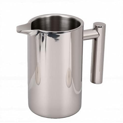 OEBUAFI 304 Stainless Steel French Press Coffee Maker, Insulated Double Wall Coffee Pot 600ml with Ergonomic Handle, for Hot Brewing — view 3