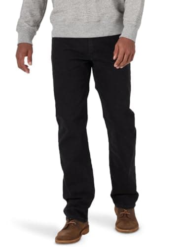 Wrangler Authentics Men's Regular Fit Comfort Flex Waist Jean, Black, 34W x 30L