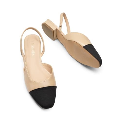 DREAM PAIRS Women's Slingback Ballet Flats,Nude,8 — view 6