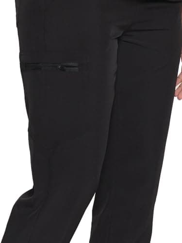 COZYFIT Scrubs for Women Set - Stretch V-Neck Scrub Top & Jogger Pant with 10 Pockets, Yoga Waistband, Anti Wrinkle, Slim Fit Women Scrubs - Black, M — view 6