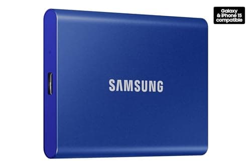 Samsung T7 1TB Portable, Blue, up to 1050MB/s, USB 3.2 Gen2, Gaming, Students & Professionals, External Solid State Drive (MU-PC1T0H/AM) [Canada Version]