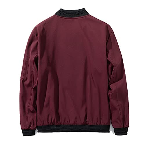 URBANFIND Men's Slim Fit Lightweight Sportswear Jacket Casual Bomber Jacket US S Red — view 2
