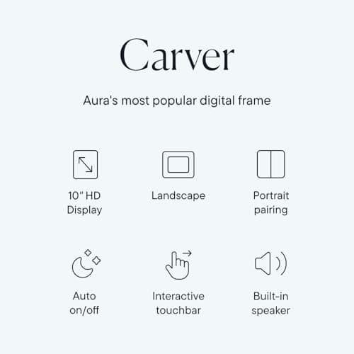 Aura Carver WiFi Digital Picture Frame | The Best Digital Frame for Gifting | Send Photos from Your Phone | Quick, Easy Setup in Aura App | Free Unlimited Storage | Gravel with White Mat — view 4