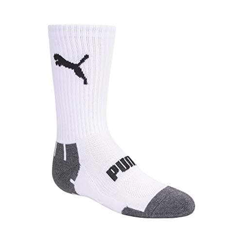 PUMA Boys' 6 Pack Crew Cut Socks, White/Multi, 9-11 — view 2