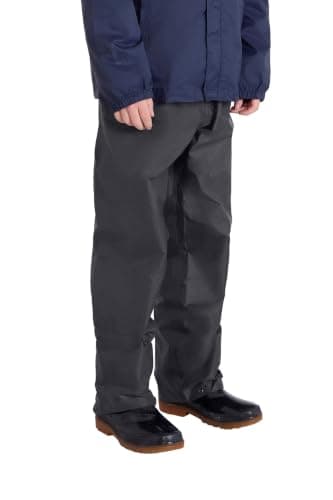 Mountain Warehouse Pakka Kids Waterproof Rain Pants - Splash Pants, Overtrousers, Boys & Girls Black Kids 7-8 Yrs (116-128 cm)