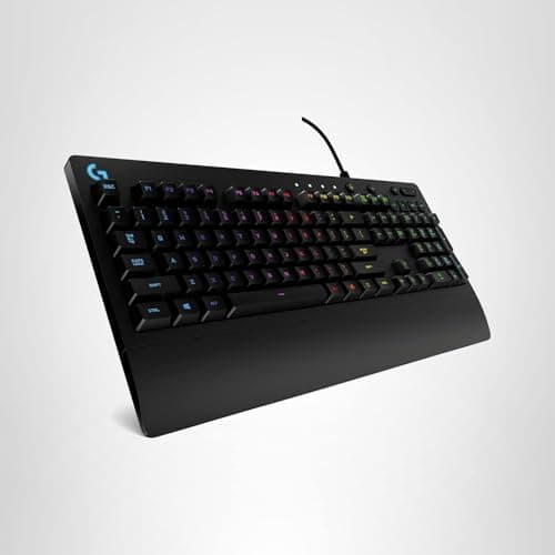 Logitech G213 Prodigy Gaming Keyboard - Wired RGB Backlit Keyboard with Mech-Dome Keys, Palm Rest, Adjustable Feet, Media Controls, USB, Compatible with Windows – Black — view 7