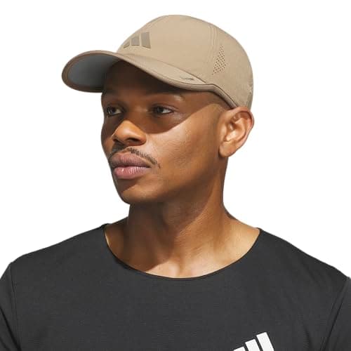 adidas Men's Superlite Hat – Lightweight Moisture-Wicking Cap for Workout and Training, Khaki Six/Cargo Brown/3, OSFA — view 3