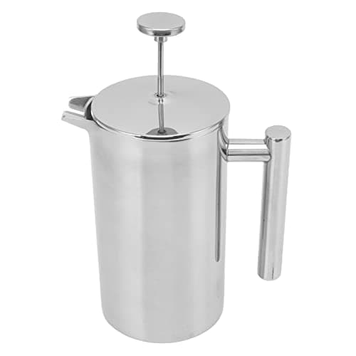 SIXRUN 304 Stainless Steel French Press Coffee Maker 34oz Large Capacity Insulated Double Wall with Filter Screen for Hot Tea and Cold Brew (800ml)