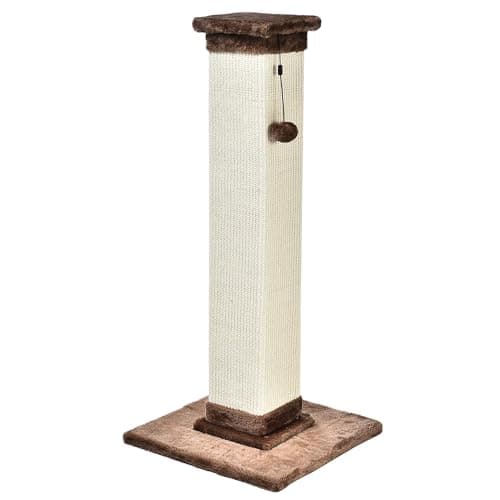Amazon Basics Cat Scratcher - Indoor Classic Single Cat & Kittens Scratching Post with Sisal Rope, Large (35.4"H) - Brown