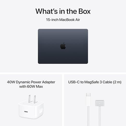 Apple 2026 MacBook Air 15-inch Laptop with M5 chip: Built for AI, 15.3-inch Liquid Retina Display, 16GB Unified Memory, 512GB SSD, 12MP Center Stage Camera, Touch ID, Wi-Fi 7; Midnight — view 8