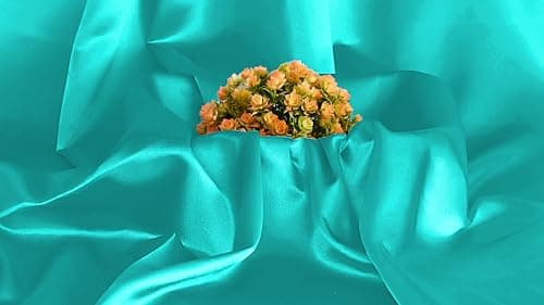 MDS Satin Fabric 5 Yards, 44" Wide, Silky Smooth Charmeuse Sateen Cloth for Wedding Arch Drapery Panel Backdrop Party Event Banquet Home Decoration Curtain Crafts DIY Sewing Costume - Teal — view 3
