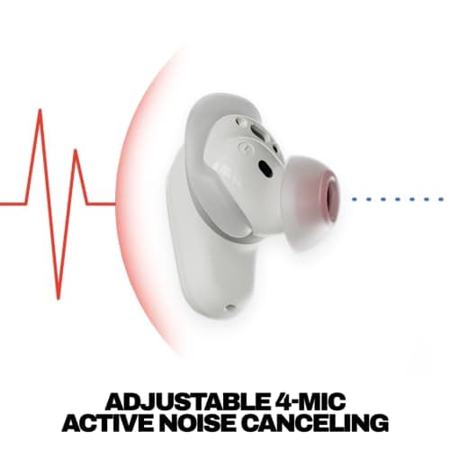 Skullcandy Method 360 ANC Wireless Earbuds, Sound by Bose, Bluetooth Headphones, Premium Noise Cancelling, Up to 40 Hrs Battery, Sweat and Water Resistant, Microphone for iPhone Android - Bone — view 2