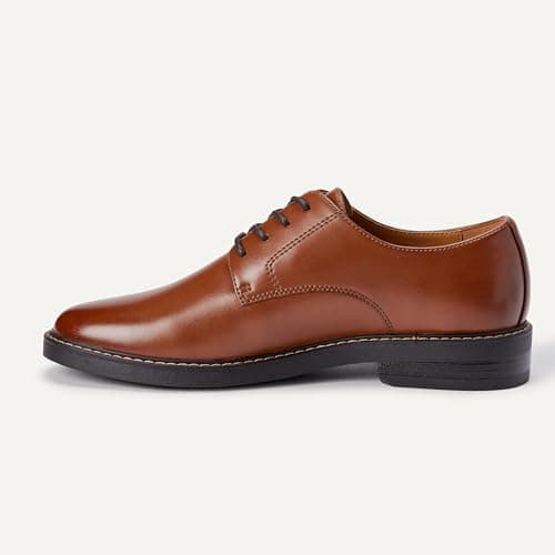 Amazon Essentials Men's Round Toe Derby Dress Shoes, Dark Tan, 11 — view 3