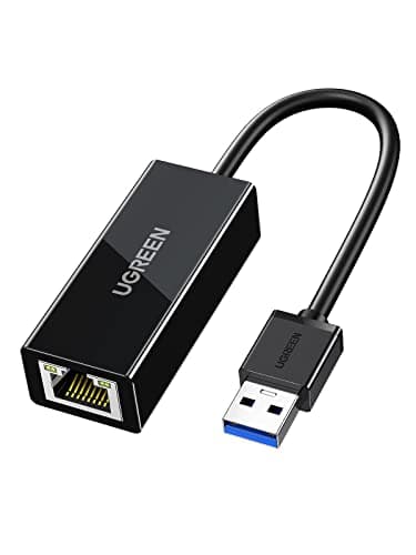 UGREEN USB 3.0 to Ethernet Adapter, RJ45 Gigabit Ethernet LAN Network Adapter 10 100 1000Mbps for Laptop, Switch, MacBook Pro, Air, Mac OS, Windows, Linux, Chrome OS, Black