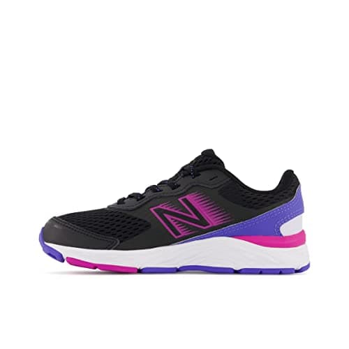 New Balance Kid's 680 V6 Lace-up Running Shoe, Black/Magenta Pop/Aura, 11.5 Little Kid — view 2