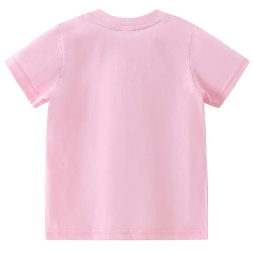 Cozkkidx 6th 7th Birthday Shirt Girl, Its Me Hi Im the Birthday Girl Letter Printed T-Shirt Cotton Short Sleeve Birthday Party Tee, Pink 6-7t — view 3