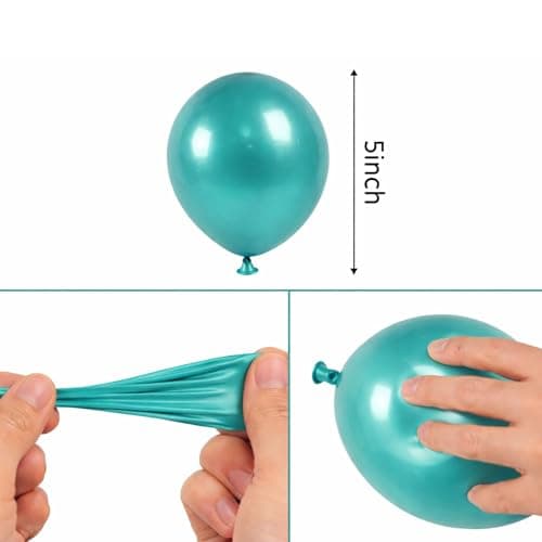 5 Inch Metallic Balloons (100 Pack) – Assorted Shiny Latex Party Balloons for Birthday, Baby Shower, Wedding & Event Decorations – Air & Helium Compatible — view 4