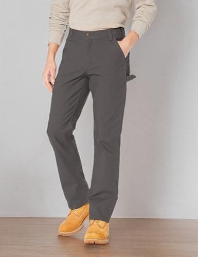 Carhartt Men's 103279 Rugged Flex® Relaxed Fit Duck Utility Work Pant, Gravel, 33W x 34L