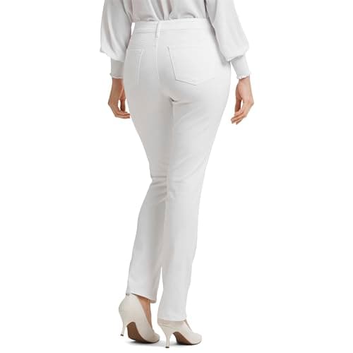NYDJ Women's Misses Marilyn Straight Denim Jeans, Straight Leg, Optic White, 10 — view 3