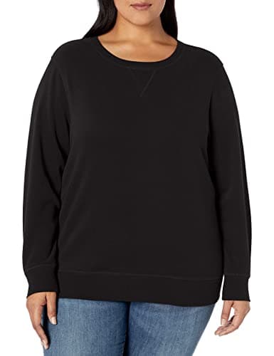 Amazon Essentials Women's Fleece Crewneck Pullover Sweatshirt (Available in Plus Size), Black Large — view 5