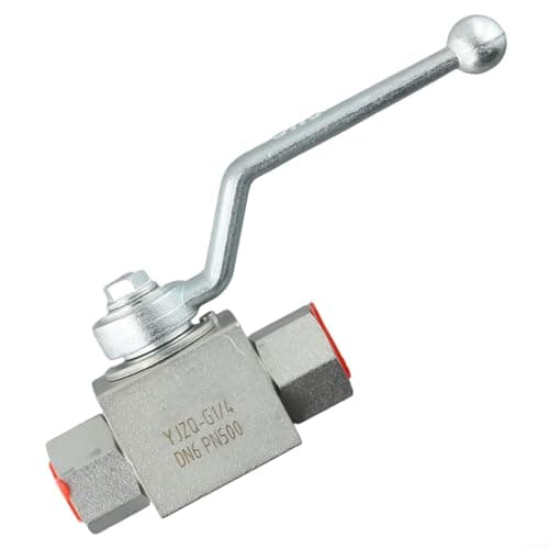 Hydraulic 2-Way High-Pressure Ball Valve, 500 Bar (7250 PSI) Working Pressure, Carbon Steel Body with Internal Thread, Nitrile Acetal Sealing, Manual(G1/4) — view 3