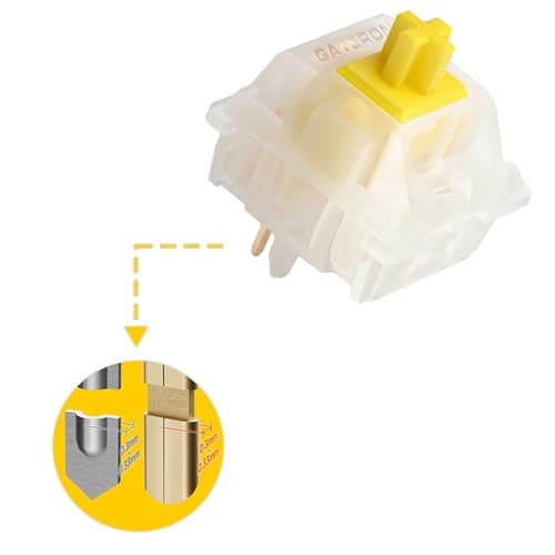 Gateron Milky Yellow Pro V2 Pre-lubed 5-Pin 50gf Linear Switches for All MX Mechanical Keyboard Game Keyboard(Milky Yellow Pro V2,72PCS) — view 3
