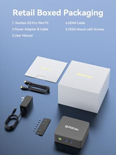 GMKtec G3 Pro Mini PC Intel Core i3-10110U 16GB DDR4 512GB PCIe M.2 SSD — view 8