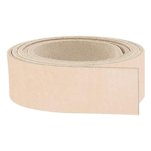 ELW Leather Strap, 11-12 Oz, 1.5 inch Wide x 50", Cowhide Veg Tan Leather Belt Blank, Leather Strips, Tooling Leather, Tan Straps for Crafts, Belt Making & Crafting Blank Hide