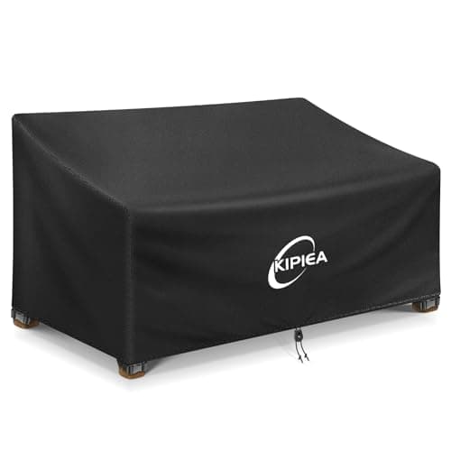 Kipiea Patio Sofa Cover, Heavy Duty 600D Outdoor Couch Cover Waterproof Winter, 2-Seat Patio Furniture Cover Loveseat, Outdoor Sofa Covers with Anti UV and No Tears, No Fading (60" W x 34" D x 31" H)