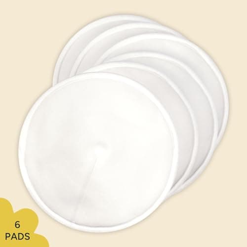 Nintara Baby Reusable Nursing Pads – Soft & Absorbent Breast Pads, Bamboo Viscose Blend, Contoured Fit, Leak-Resistant, Pack of 6 with Laundry Bag — view 5