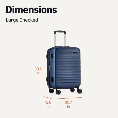 Amazon Basics 30-Inch Hardside Checked Luggage, Hardshell Suitcase With Wheels, Expandable For Up to 15% More Space, With Scratch-Resistant Surface, Four Multi-directional Wheels, Navy Blue — view 5