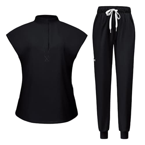 2026 Newest Scrubs Set for Women, 4-Way Stretch Medical Workwear Nurse Uniforms Set Modern Scrub Top & Jogger Pants