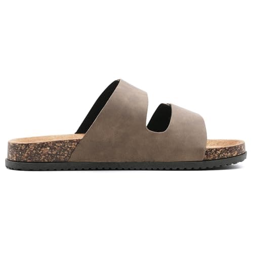 GETOEU Arch Support Footbed Sandals for Women & Men, Adjustable Double Buckle Comfort Sandals, Cork-Style Cushioned Sole, Casual Walking Slides for Everyday Wear,Bronze — view 4