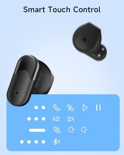 Acer Wireless Earbuds, Bluetooth 6.0 Headphones with 35H Playtime, ENC Noise Canceling for Clear Calls, IP55 Water-Dust Resistant, Immersive 13mm Driver Audio, Smart Touch Control for iOS & Android — view 5