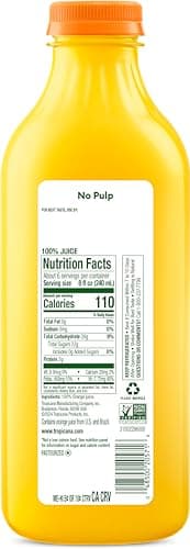 Tropicana Pure Premium 100% Orange Juice Original, No Pulp, No Sugar Added, 46 fl oz