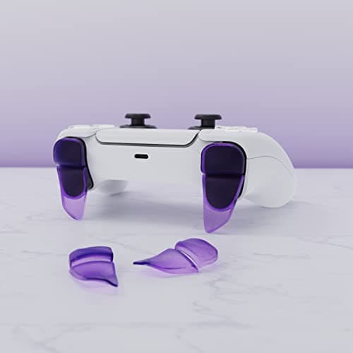 PlayVital Blade 2 Pairs Shoulder Buttons Extension Triggers for ps5 Controller, Game Improvement Adjusters for PS Portal Remote Player, Bumper Trigger Extenders for ps5 Edge - Clear Atomic Purple — view 3