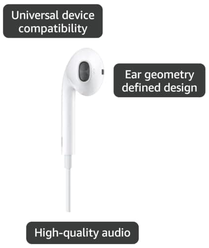 Apple EarPods Headphones with 3.5mm Plug, Wired Ear Buds with Built-in Remote to Control Music, Phone Calls, and Volume — view 2