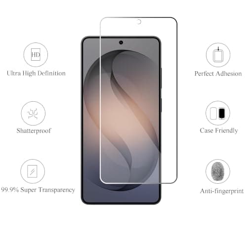 Ailun Glass Screen Protector for Galaxy S26 Ultra [6.9 Inch] 3Pack + 2Pack Camera Lens Tempered Glass Fingerprint Unlock 0.25mm Ultra Clear Anti-Scratch Case Friendly [Not For S26/S26 Plus]