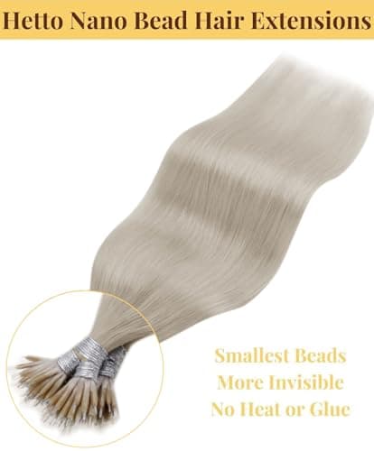 Hetto Nano Hair Extensions Real Human Hair Platinum Blonde 50g 50s 14 Inch — view 6