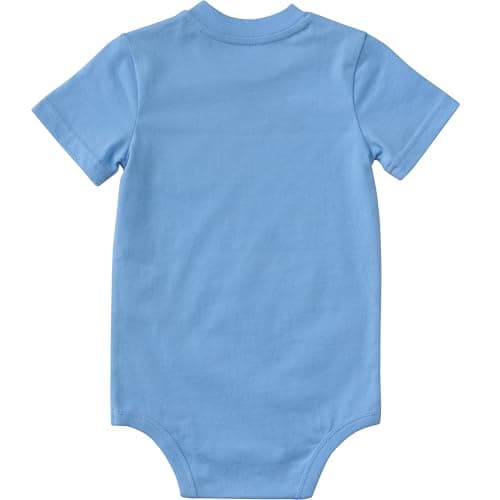 Carhartt unisex-baby, Short-Sleeve Pocket Bodysuit, Baltic Sea, 24M