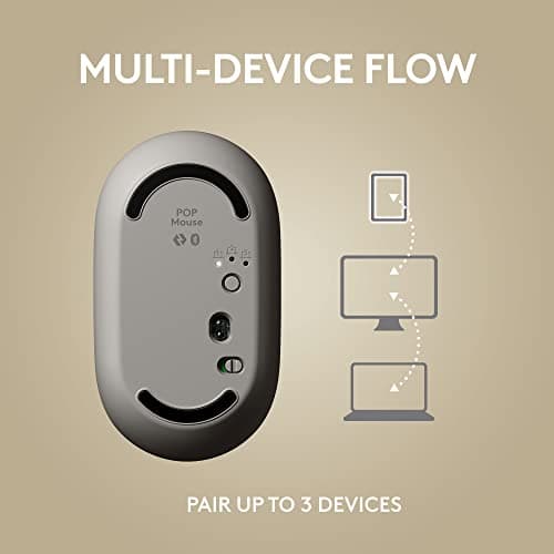 Logitech POP Mouse, Compact and Portable Wireless Bluetooth Mouse with Programmable Buttons and Quiet Clicks, Easy-Switch Between up to 3 Devices, Laptop, Tablet, PC - Mist — view 7