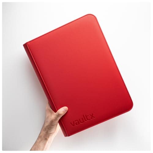 Vault X 9 Pocket Zip Binder, 360 Cards, Exo-Tec Material, 20 Side-Loading Pages (Red) — view 5