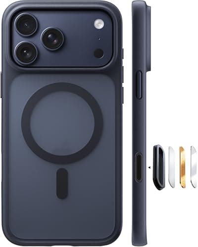 TORRAS Stronger Magnetic & Shockproof for iPhone 17 Pro Max Case, Fit for MagSafe, Military Grade Drop Protection, Camera Control, DIY Button, Slim for iPhone 17 Pro Max Case Translucent Matte Black