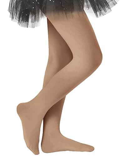 Stelle Girls Ballet Dance Students School Footed Tight (Toddler/Little Kid/Big Kid)(Tan,6-8 Years)