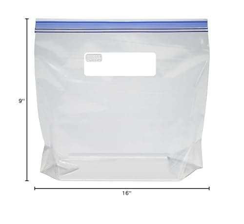Amazon Basics Reclosable Freezer Gallon Size Bags with Double Zipper Seal, Stand-Up Bottom, BPA Free, 90 Count (Previously Solimo) — view 5